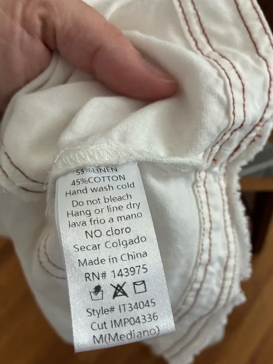 Stitch & Feather Raw-Edge Linen Swing Tank Size Medium - Picture 8 of 9